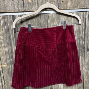 Vintage Homemade Chic corduroy Velvet Mini Skirt in Rich Burgundy